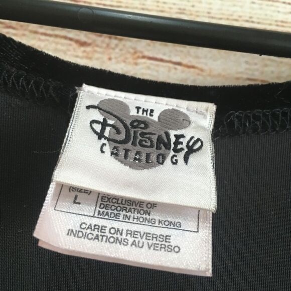 VINTAGE THE DISNEY CATALOG BLACK VELVET MAXI DRESS WITH‎ MICKEY MOUSE EMBROIDERY - Picture 4 of 10